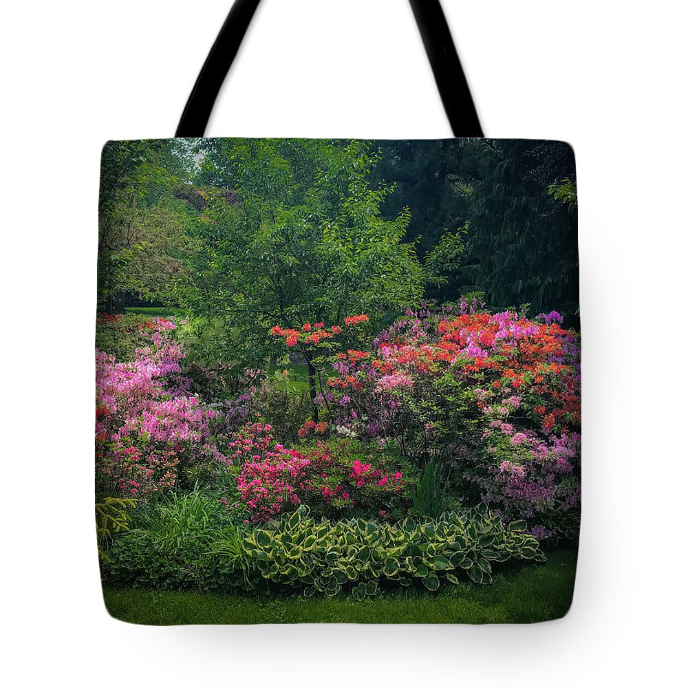 Flowers Tote Bag featuring the photograph Urban Flower Garden by Lora J Wilson