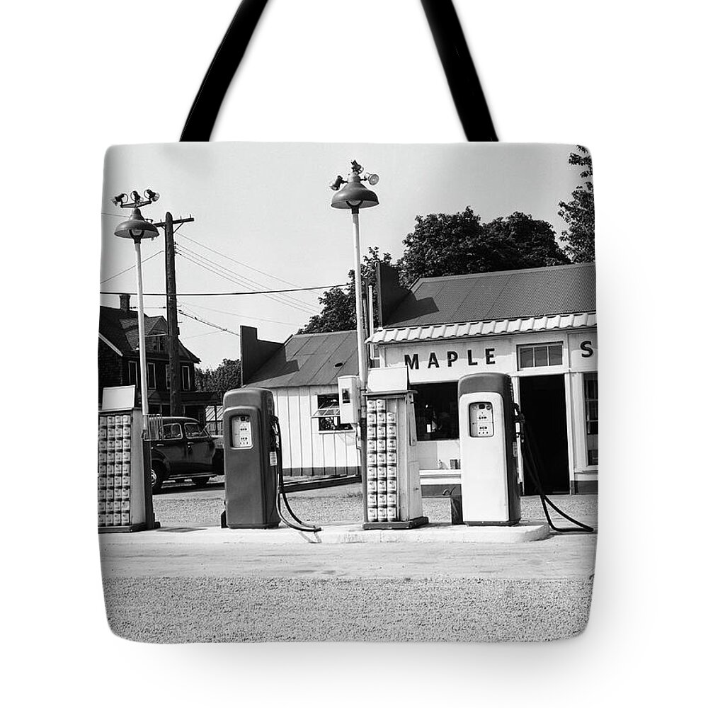 Outdoors Tote Bag featuring the photograph Urban Gas Station by George Marks