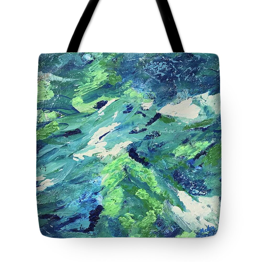 Blue. Green Turquoise Sea Idea Alive Horizon Mediterranean Sea - Turkey Tote Bag featuring the painting Urla Horizon by Medge Jaspan