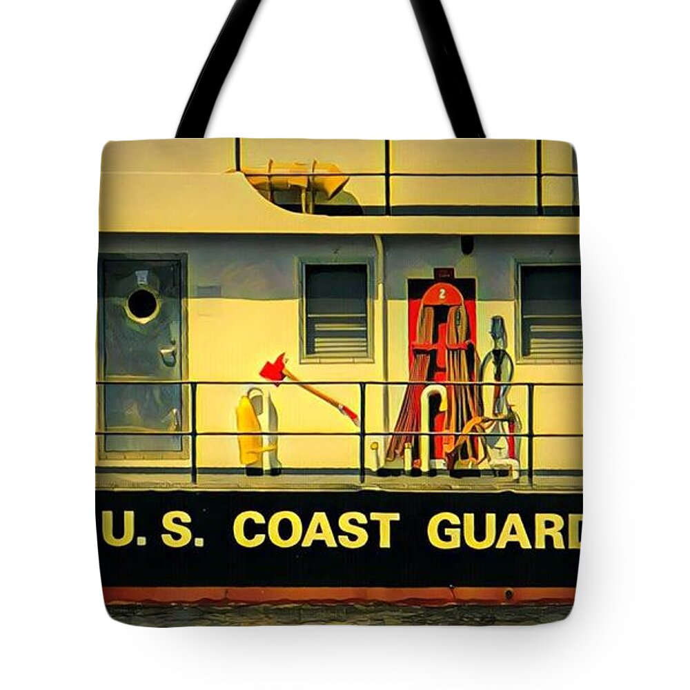 Mississippi River Tote Bag featuring the painting U.s. Coast Guard by Marilyn Smith