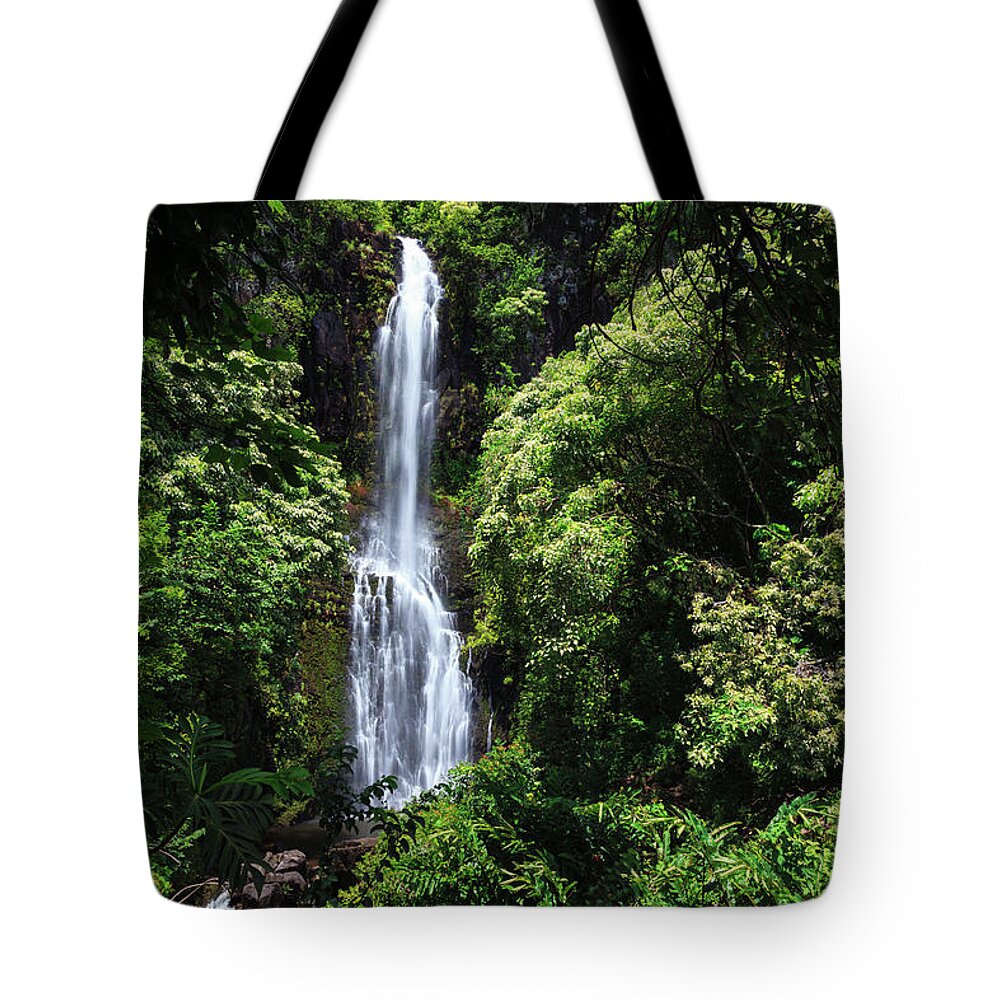 Wailua Falls Tote Bag featuring the photograph Usa, Hawaii, Maui, Waterfall by Michele Falzone