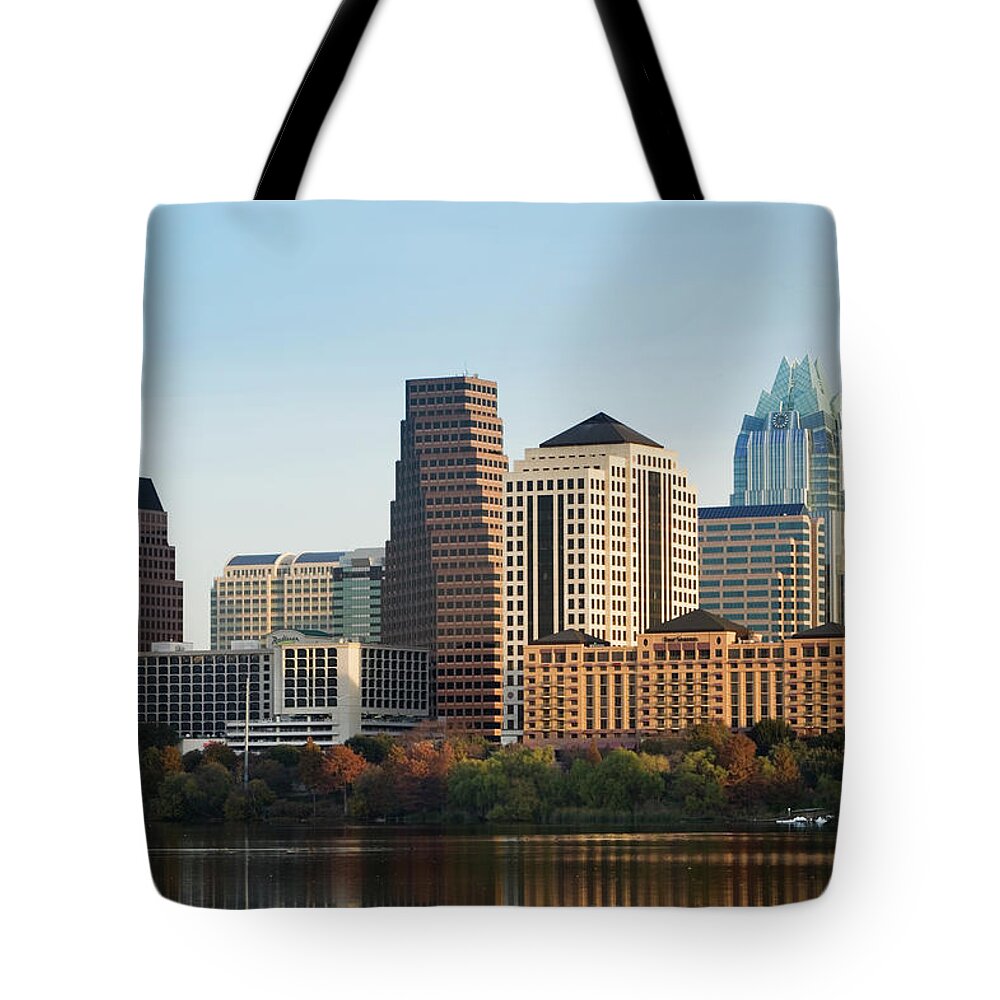Corporate Business Tote Bag featuring the photograph Usa, Texas, Austin Skyline by Walter Bibikow