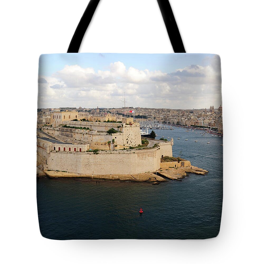Motorboat Tote Bag featuring the photograph Valetta Grand Harbor by Majaiva