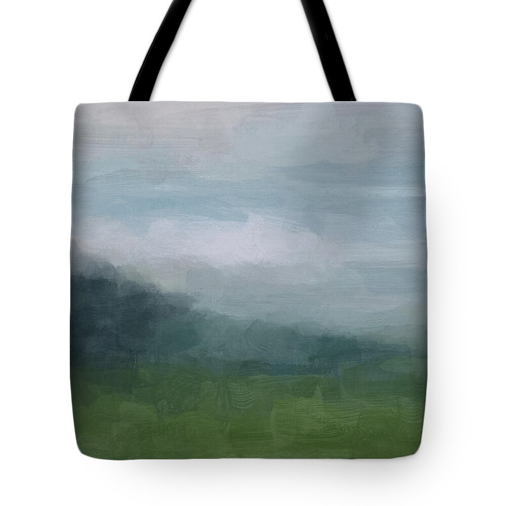 Gray Tote Bag featuring the painting Valley Living by Rachel Elise
