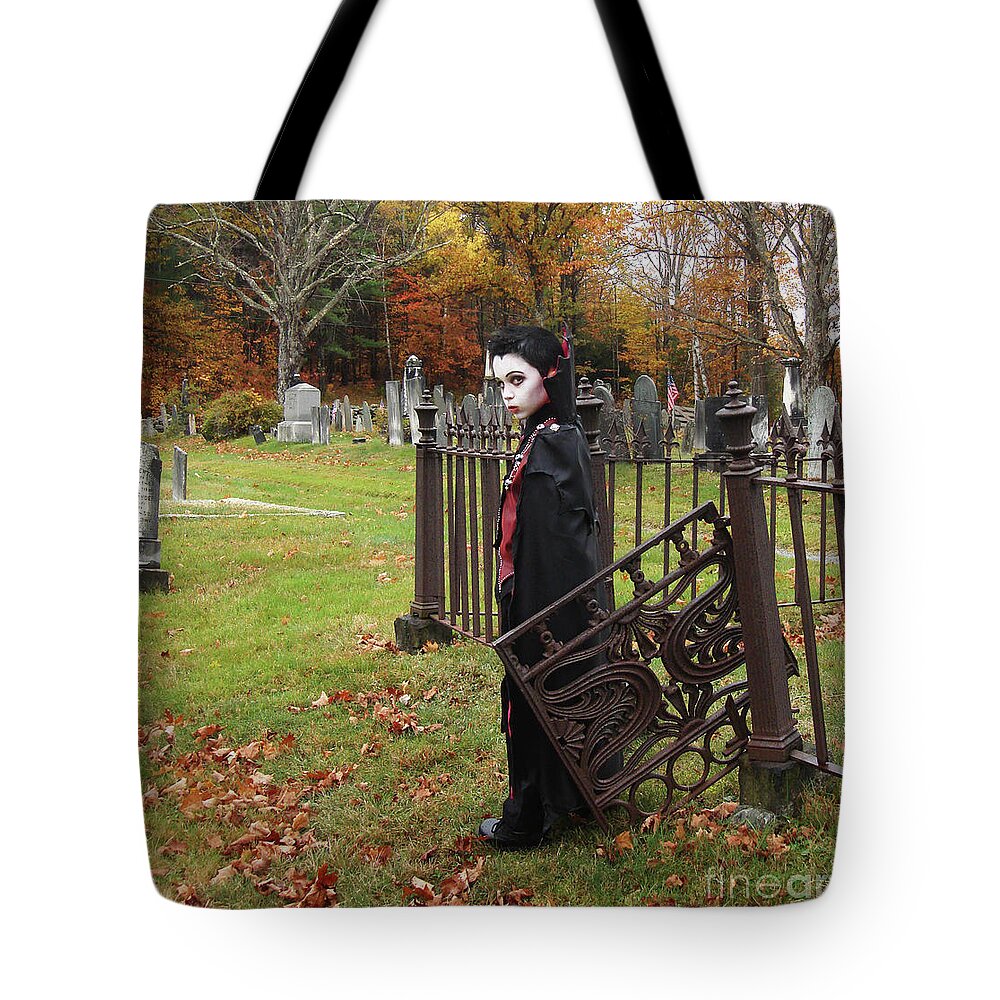 Halloween Tote Bag featuring the photograph Vampire Costume 2 by Amy E Fraser