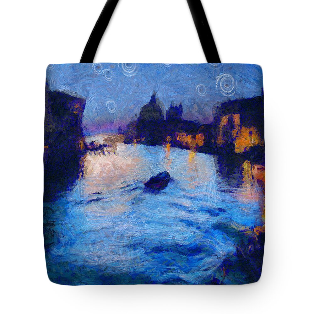 Van Tote Bag featuring the digital art Van Gogh in Venice by Robert Bissett