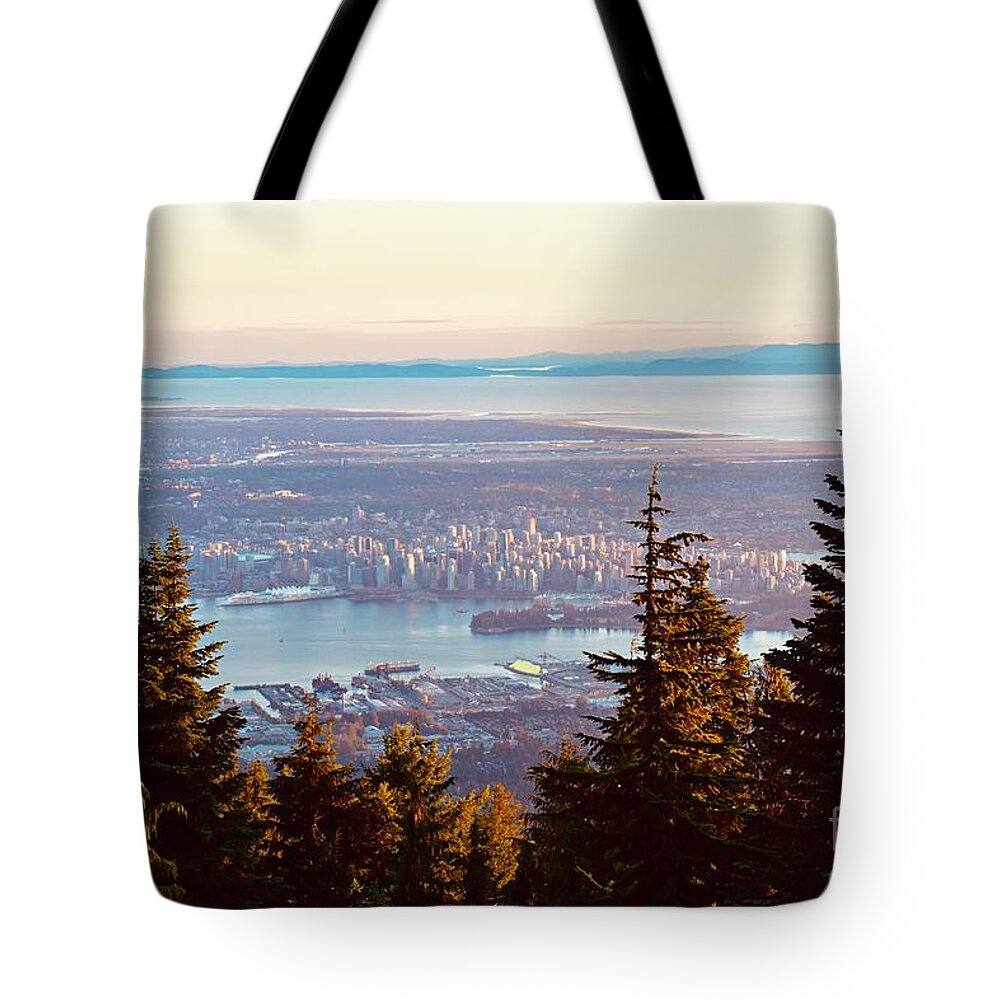 Cityscape Tote Bag featuring the photograph Vancouver Vista From The Top by Gary F Richards