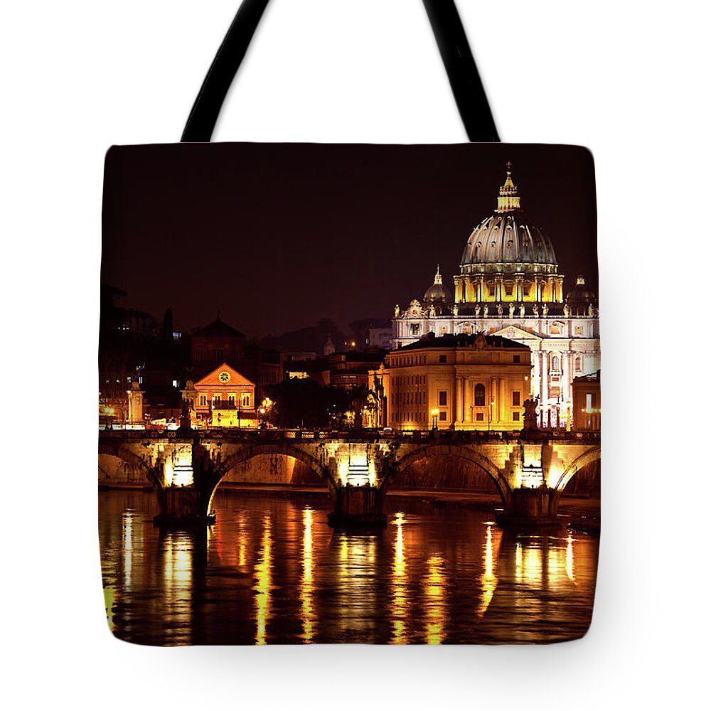 State Of The Vatican City Tote Bag featuring the photograph Vatican City At Dusk by © Bernard Tan. All Rights Reserved.