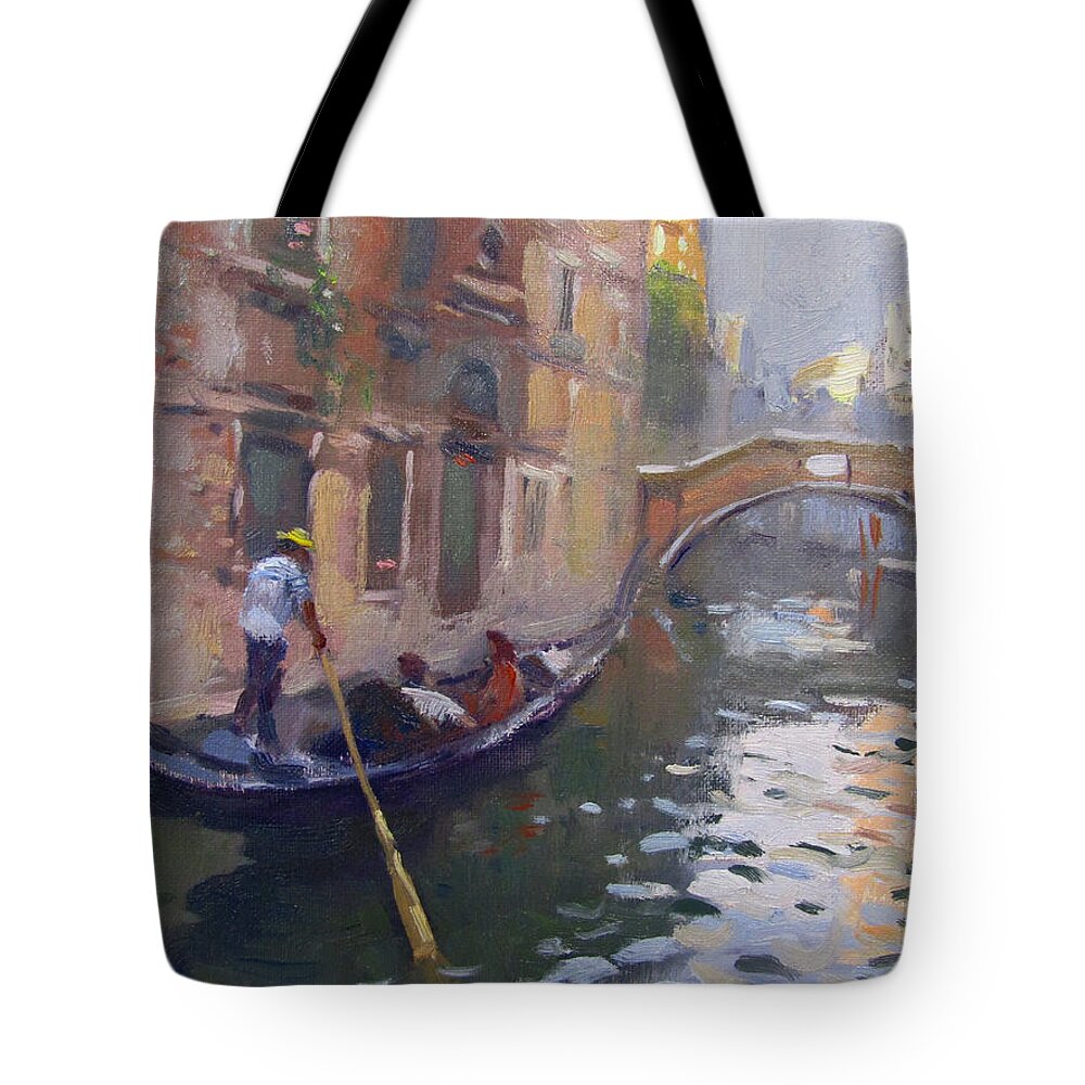 Venice Tote Bag featuring the painting Venice by Ylli Haruni