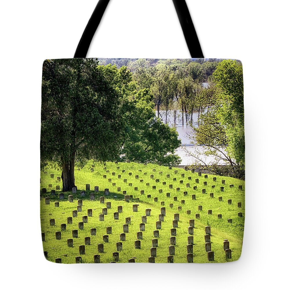National Cemetery Tote Bag featuring the photograph Vicksburg National Cemetery by Susan Rissi Tregoning