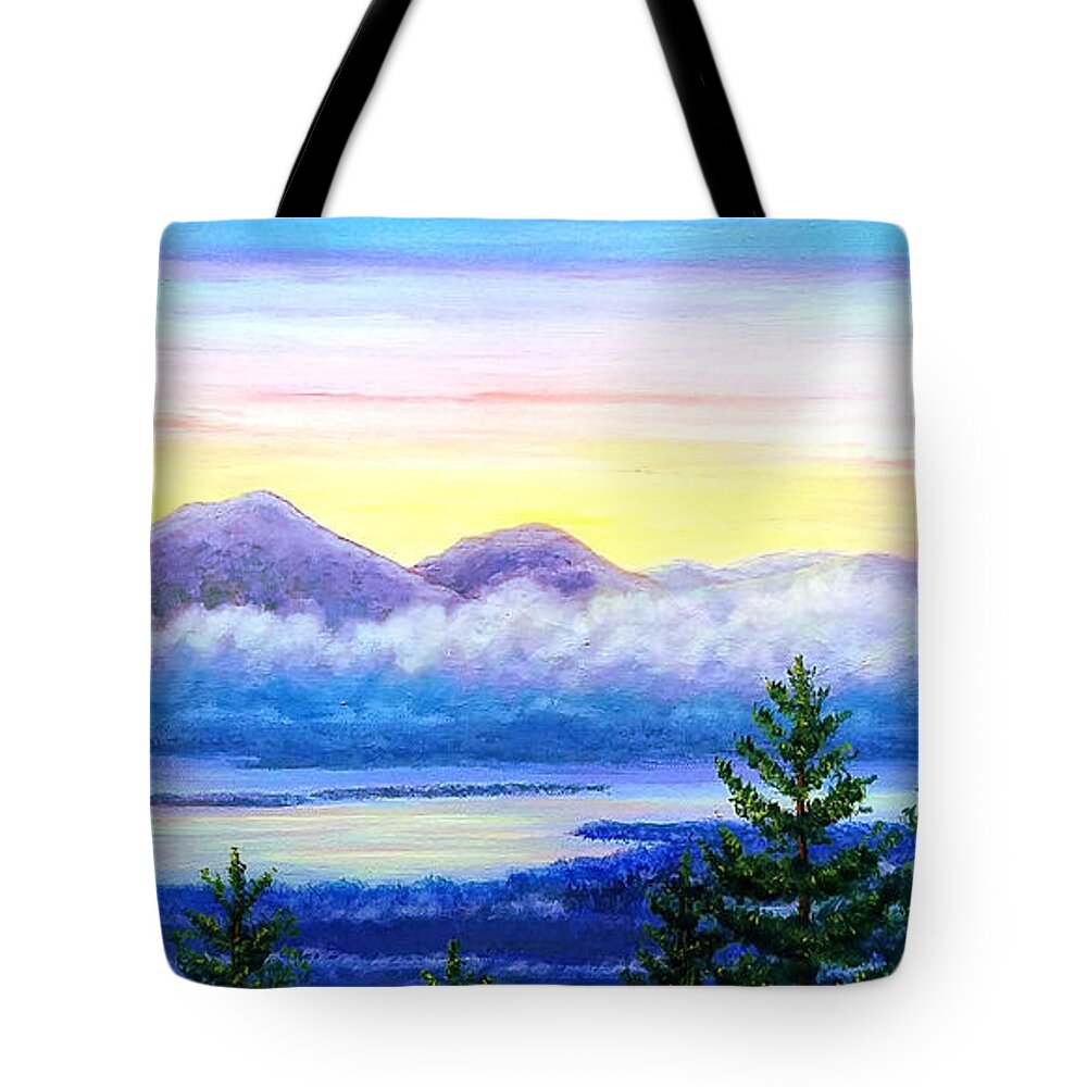View Tote Bag featuring the painting View from the Loft, Excerpt by Sarah Irland