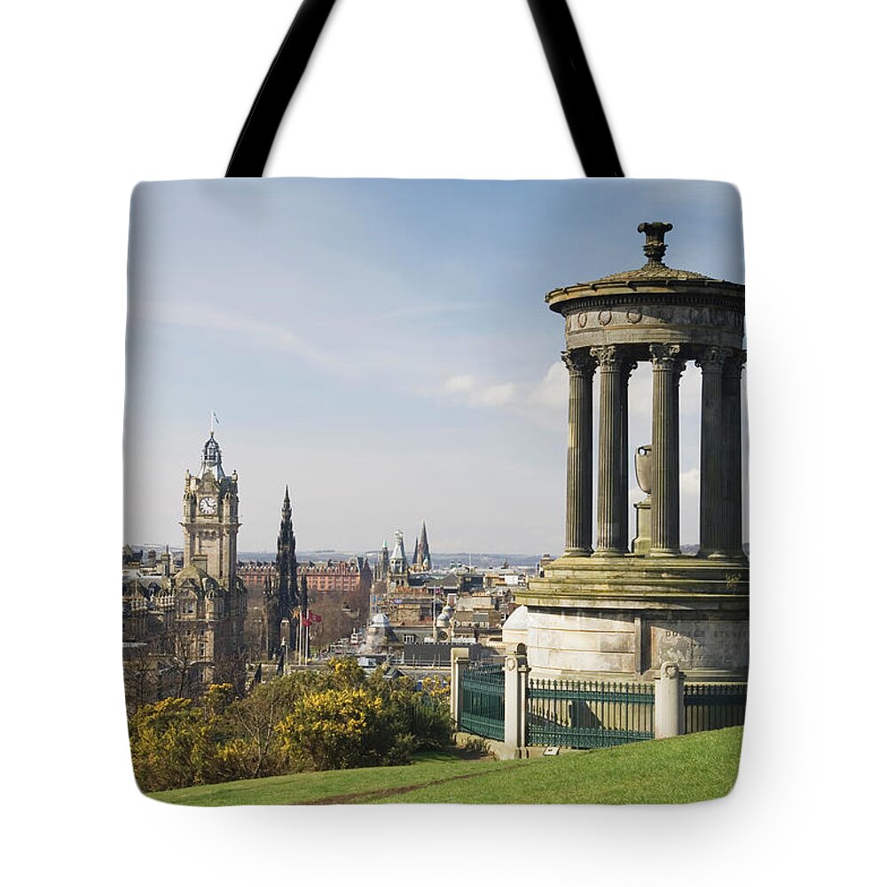 Lothian Tote Bag featuring the photograph View Of Edinburgh From Calton Hill by Northlightimages