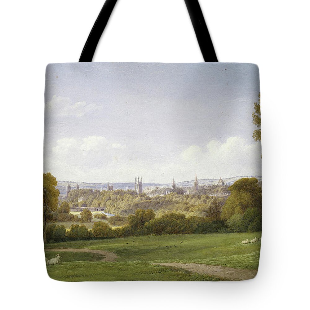  Tote Bag featuring the painting View Of Oxford From Headington Watercolor by William Turner