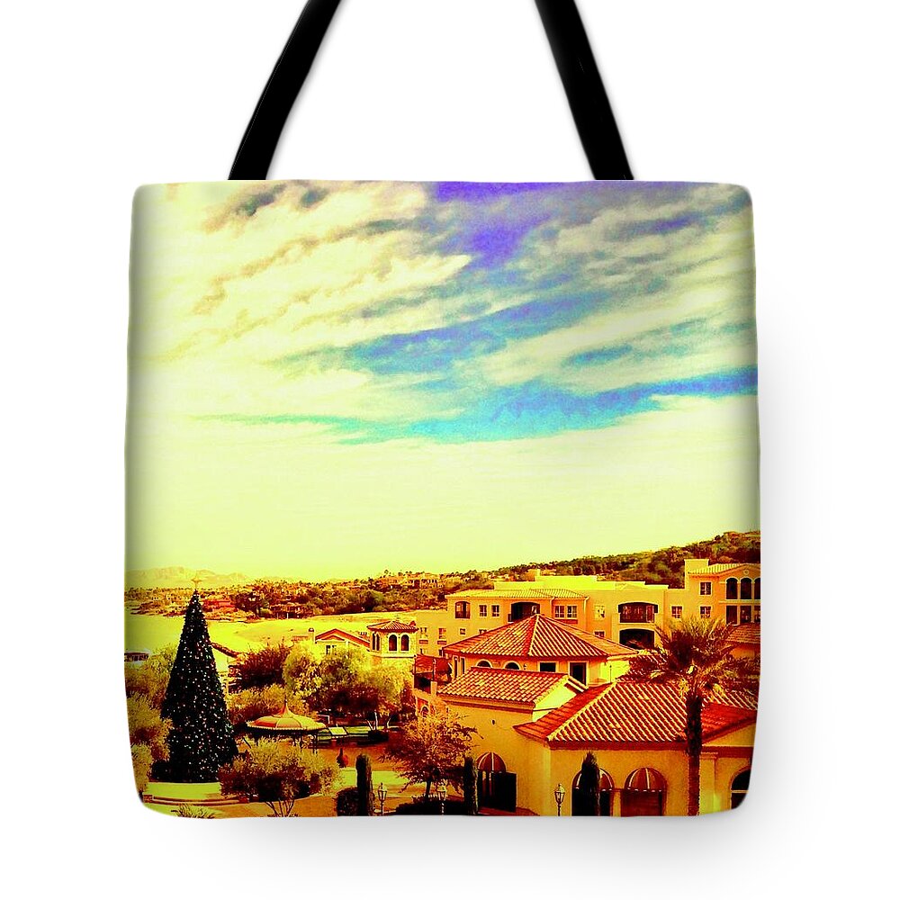 Old World Tote Bag featuring the photograph Village Christmas by Debra Grace Addison