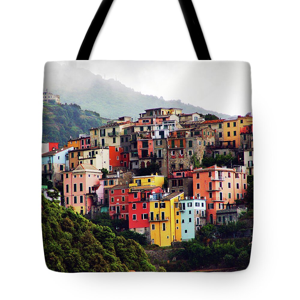 Tranquility Tote Bag featuring the photograph Villages On The Cliff, Cinque Terre by Totororo