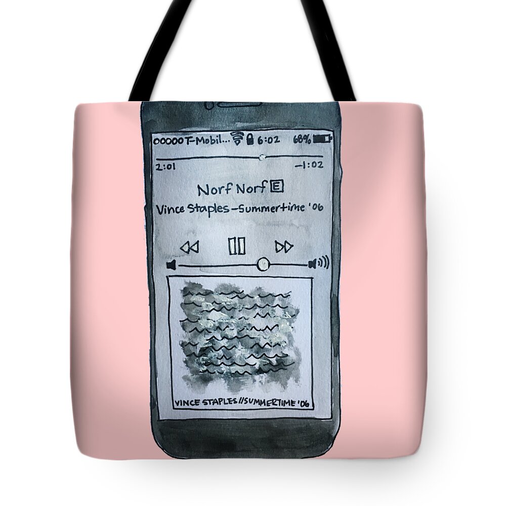 Fun Tote Bag featuring the drawing Vince by Cortney Herron