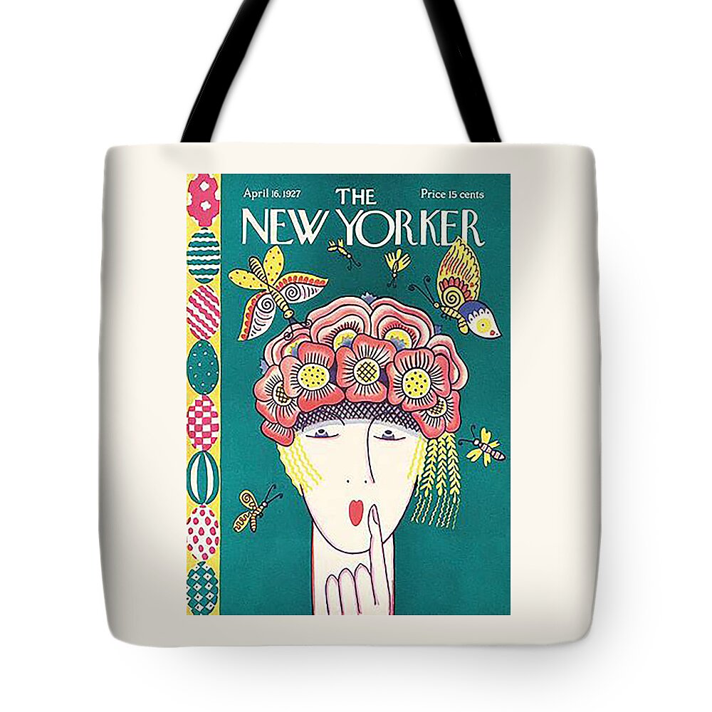New Yorker Tote Bag featuring the digital art Vintage New Yorker Cover - Circa 1927 by Marlene Watson