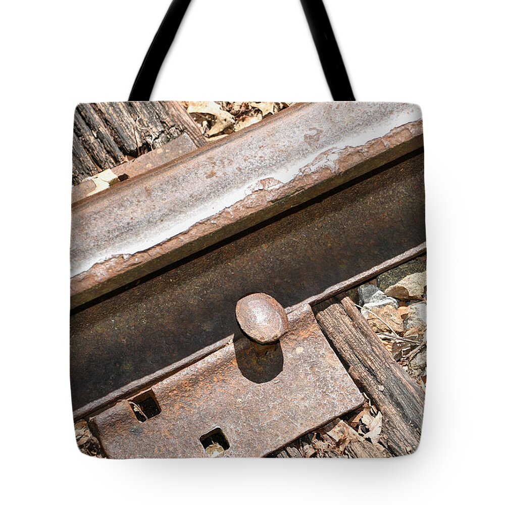 Railroad Tote Bag featuring the photograph Vintage Railroad Track 4 by Phil Perkins