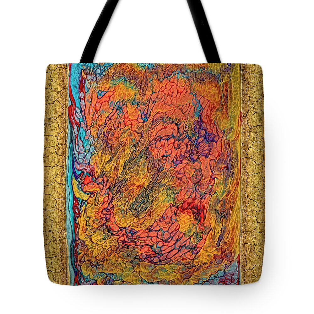 Illuminated Abstract Tote Bag featuring the digital art Vintage Streams Of Consciousness by Becky Titus