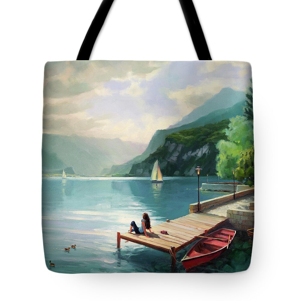 Switzerland Tote Bag featuring the painting Visions of Switzerland by Steve Henderson