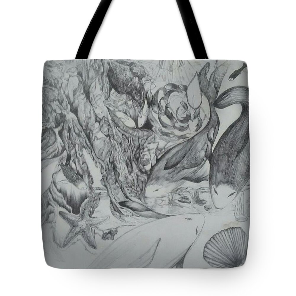 Wall Art Tote Bag featuring the drawing Visiting Friends by Cepiatone Fine Art Callie E Austin