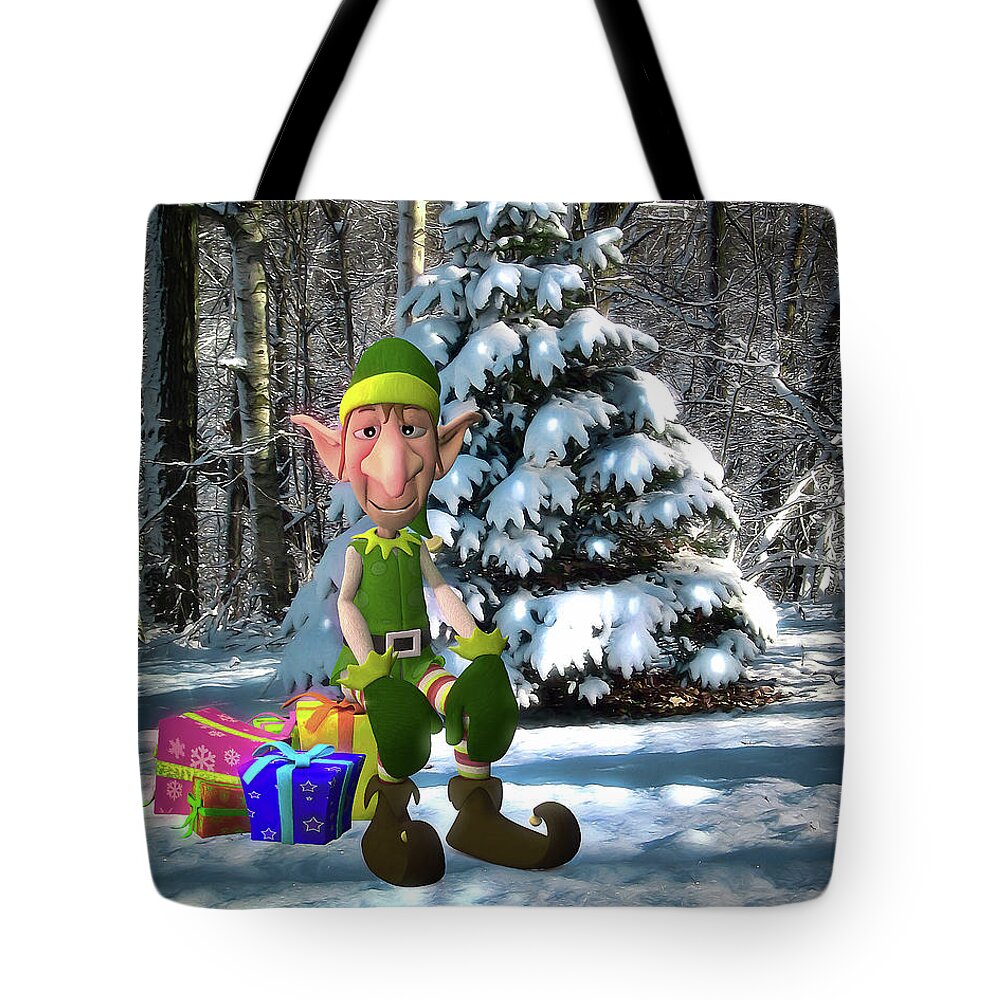 Winter Time Tote Bag featuring the digital art Waiting For Santa by Pennie McCracken