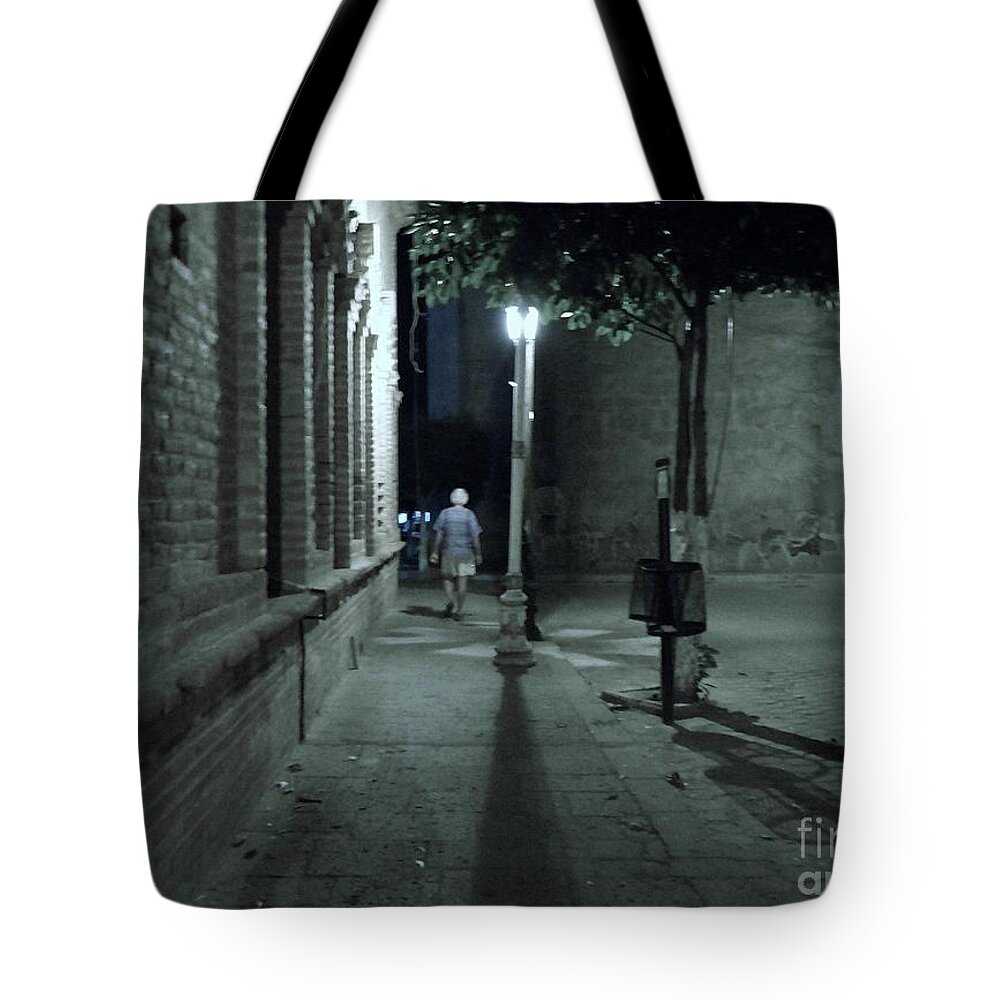 Night Scene Tote Bag featuring the photograph Street Lights in La Fuerte by Rosanne Licciardi