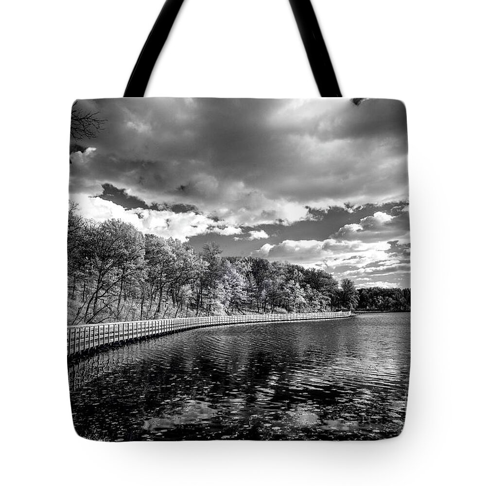 Black Tote Bag featuring the photograph Walking Bridge by Bill Frische