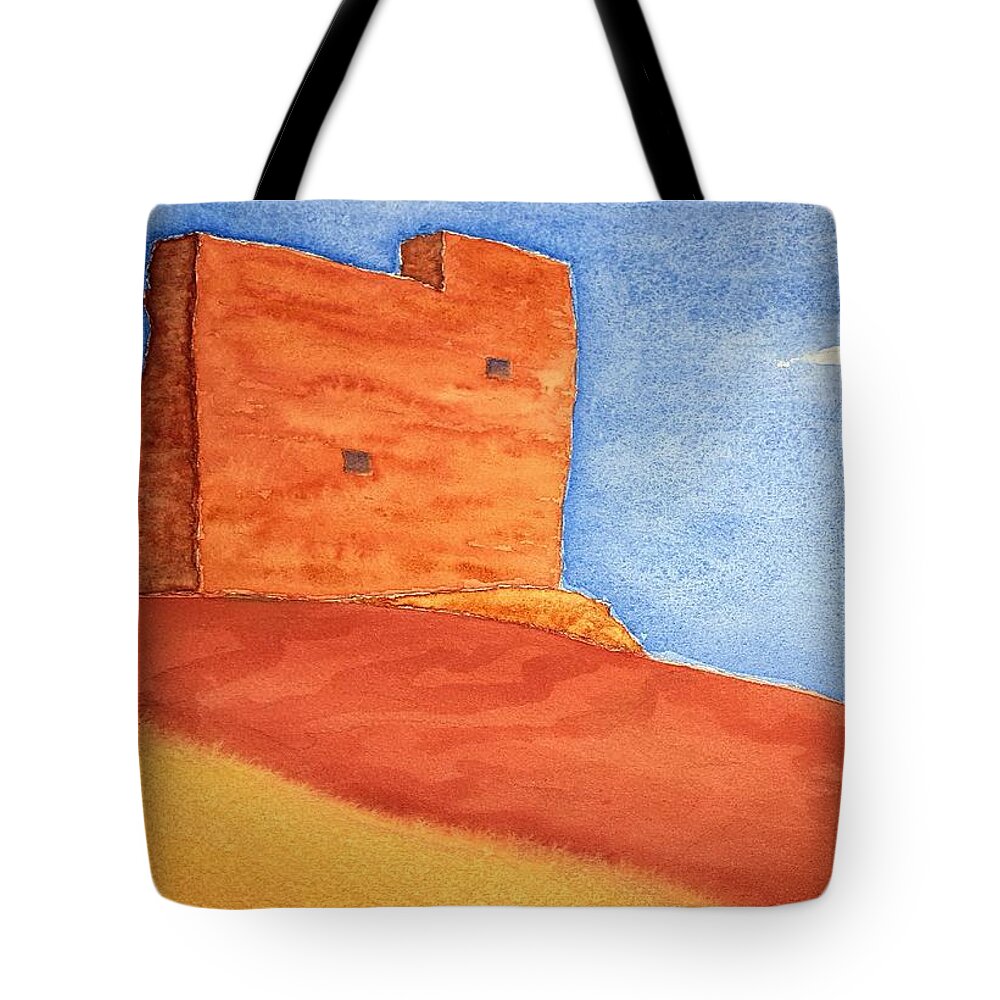 Watercolor Tote Bag featuring the painting Wall of Lore by John Klobucher