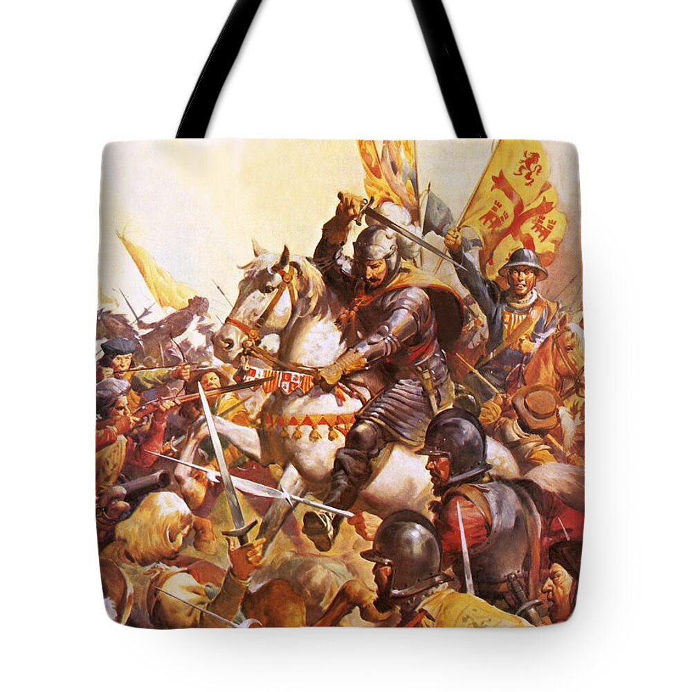 Wallenstein At The Tote Bag featuring the painting Wallenstein At The Battle Of Lutzen, 1632 by James Edwin Mcconnell