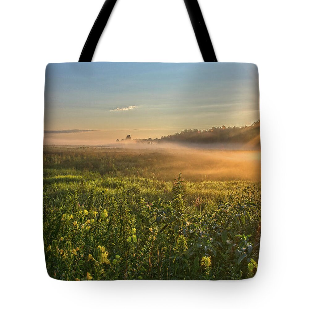 Sunrise Tote Bag featuring the photograph Wallkill River Wildlife Refuge Sunrise by Angelo Marcialis