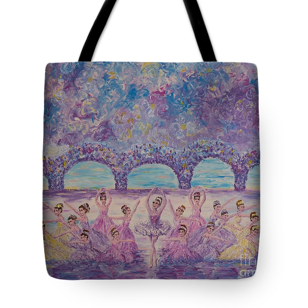 Ballet Tote Bag featuring the painting Waltz of the Flowers by Linda Donlin