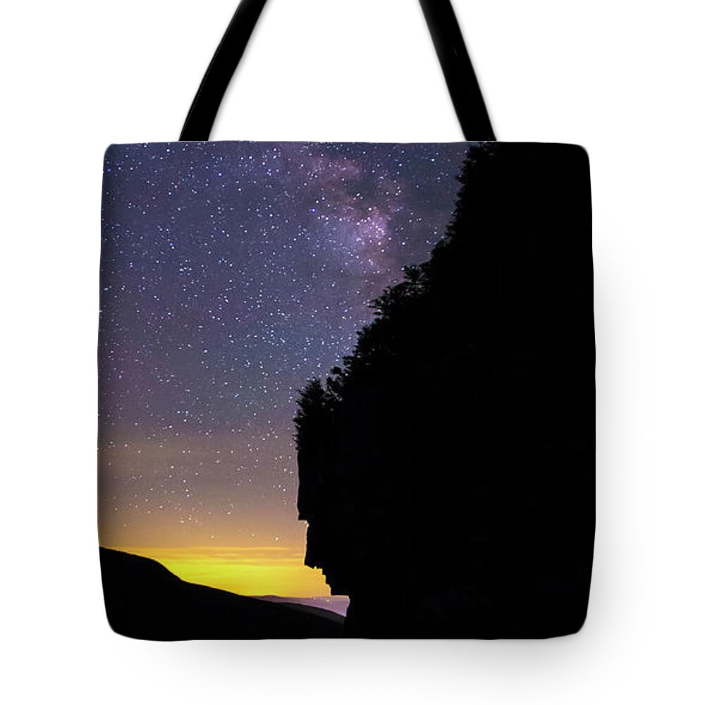 Watcher Tote Bag featuring the photograph Watcher Milky Way Silhouette by White Mountain Images