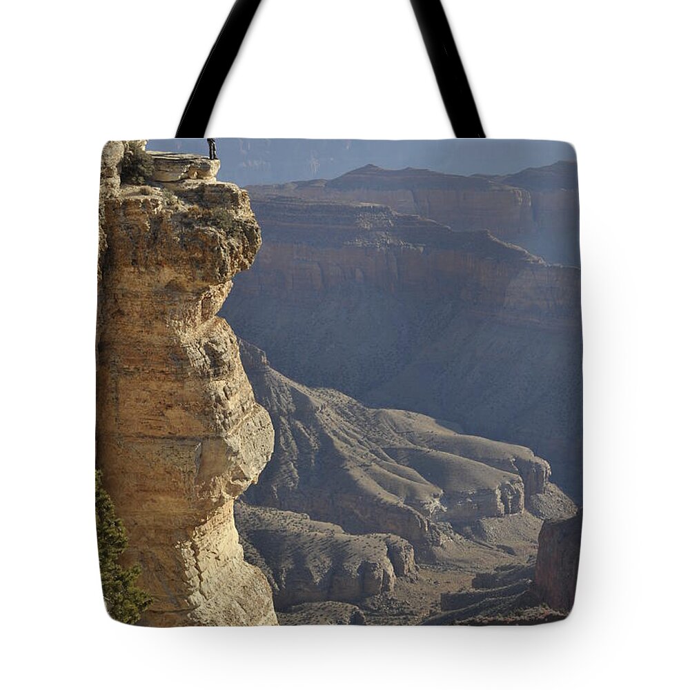 Tranquility Tote Bag featuring the photograph Watching Above Grand Canyon At Cape by Mikhail Rezhepp