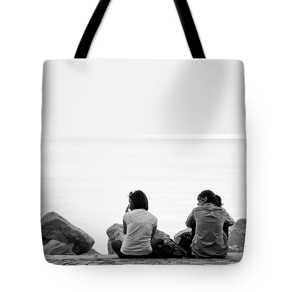 Italy Tote Bag featuring the photograph Watching the ships roll in by Ian Middleton