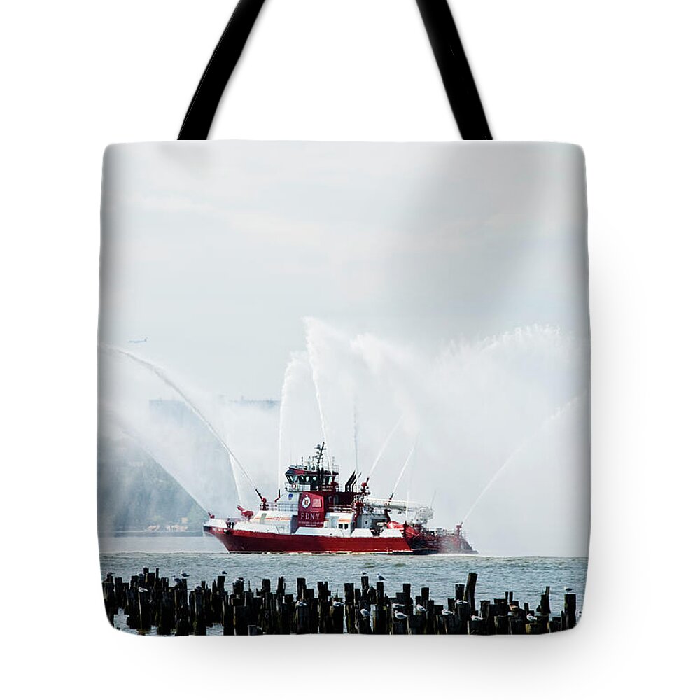 Fdny Tote Bag featuring the photograph Water Boat by Jose Rojas