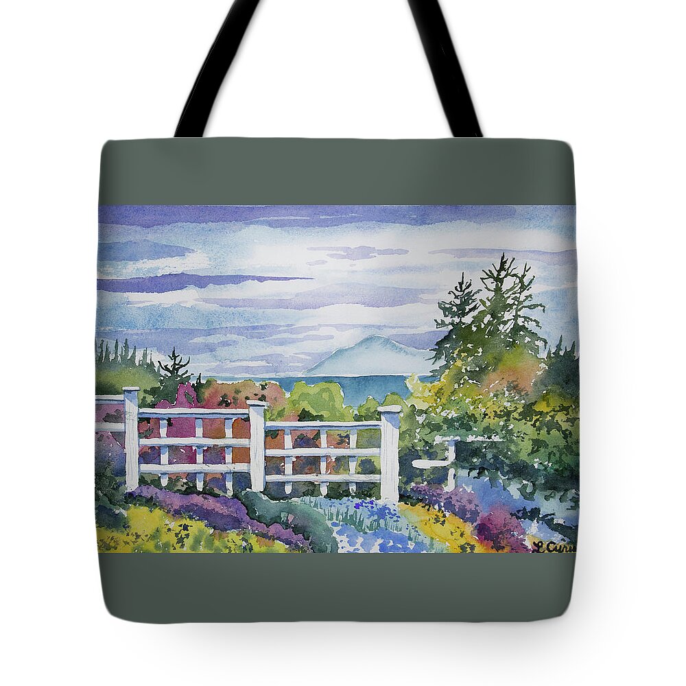 Port Angeles Tote Bag featuring the painting Watercolor - Port Angeles Spring by Cascade Colors