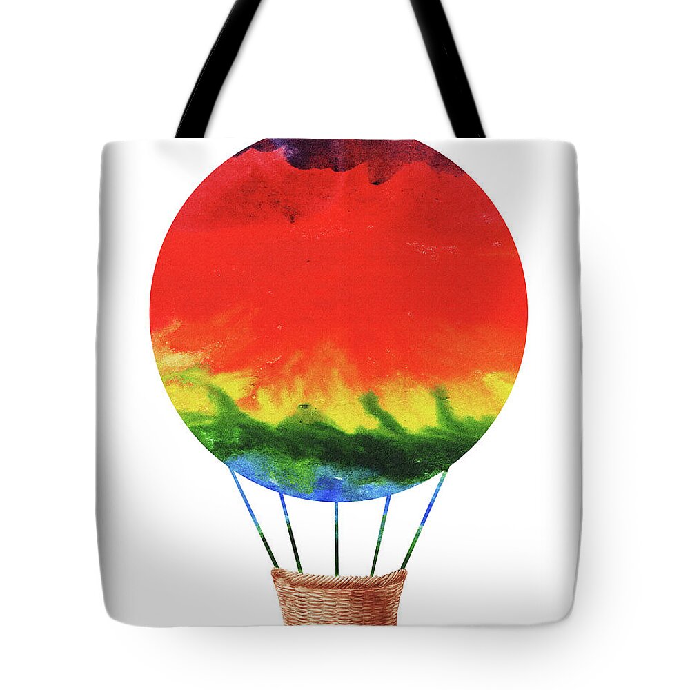 Watercolor Tote Bag featuring the painting Watercolor Silhouette Hot Air Balloon 1 by Irina Sztukowski