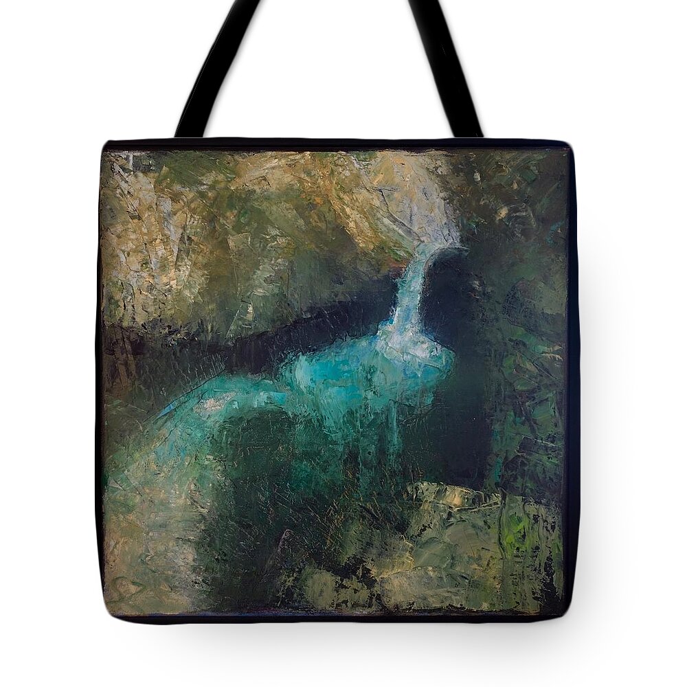 Waterfall Tote Bag featuring the painting Waterfall by Suzy Norris