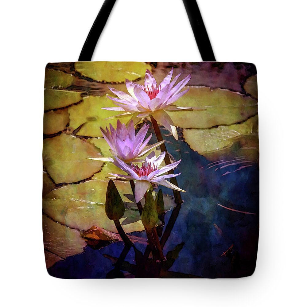 Impressionist Tote Bag featuring the photograph Waterlily Bouquet 2922 IDP_6 by Steven Ward