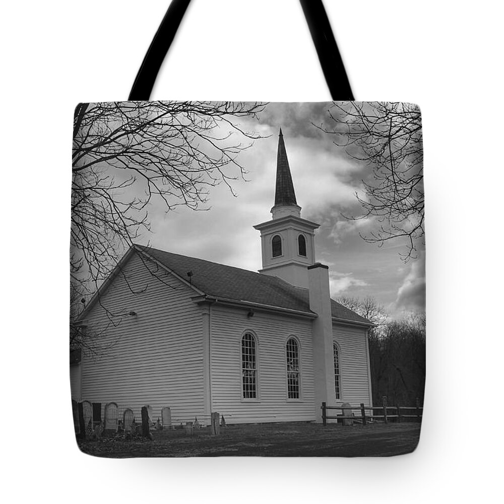 Church Tote Bag featuring the photograph Waterloo United Methodist Church - Back by Christopher Lotito