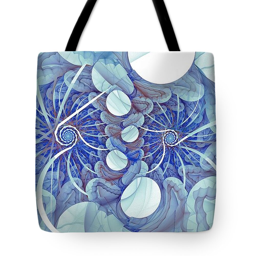 Abstracted From Romaines Revenge Tote Bag featuring the digital art Waterworld by Doug Morgan