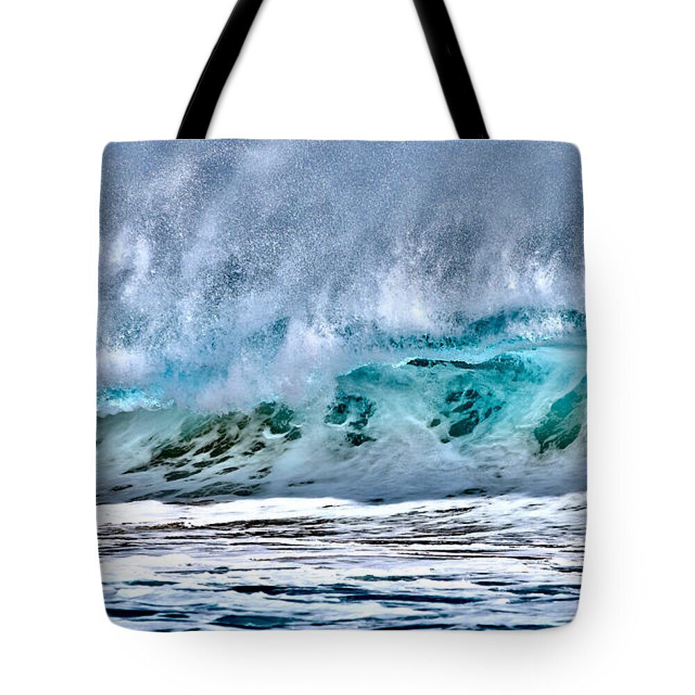 Kauai Tote Bag featuring the photograph Wave Exuberance by Debra Banks