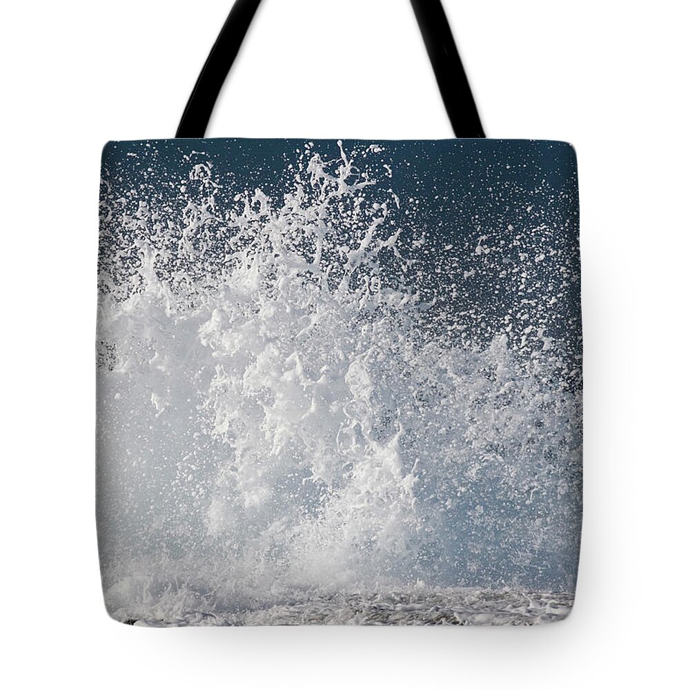 Spray Tote Bag featuring the photograph Wave Splash by Hanis