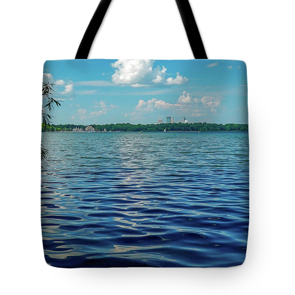 Landscape Tote Bag featuring the photograph Waves on Lake Harriet by Susan Rydberg