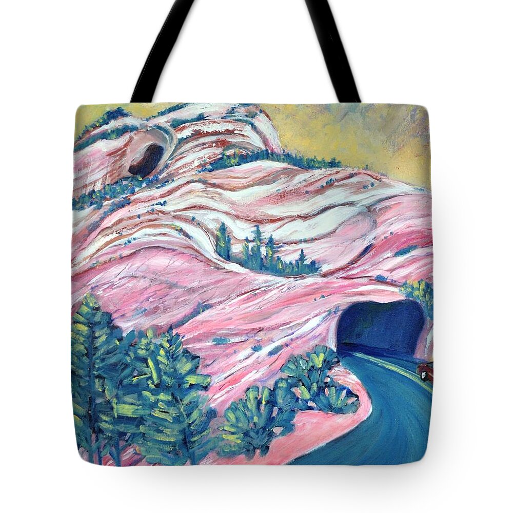 Rocks Tote Bag featuring the painting Wavy Rocks by Betty M M Wong