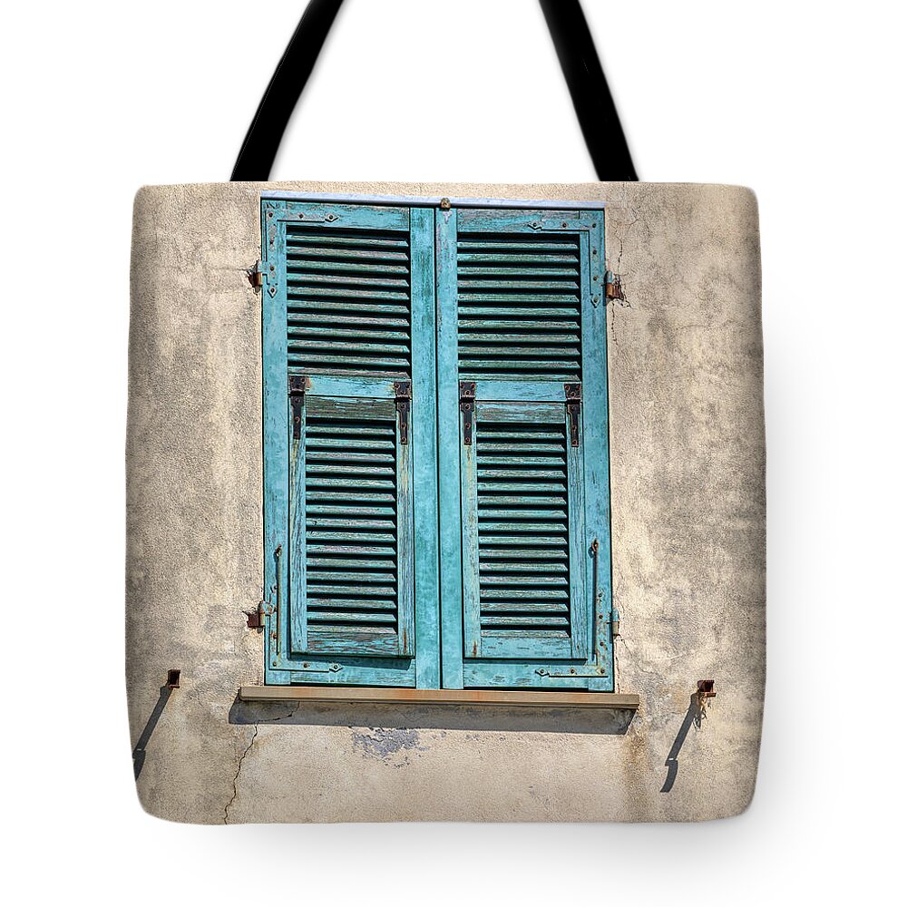 Cinque Terre Tote Bag featuring the photograph Weathered Window of Cinque Terre by David Letts