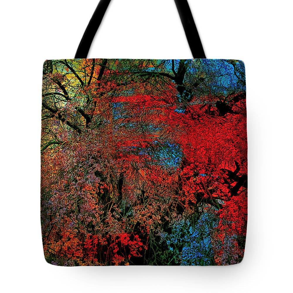 Surreal Tote Bag featuring the photograph Weeping Cherry Surreal Abstract by Mike McBrayer