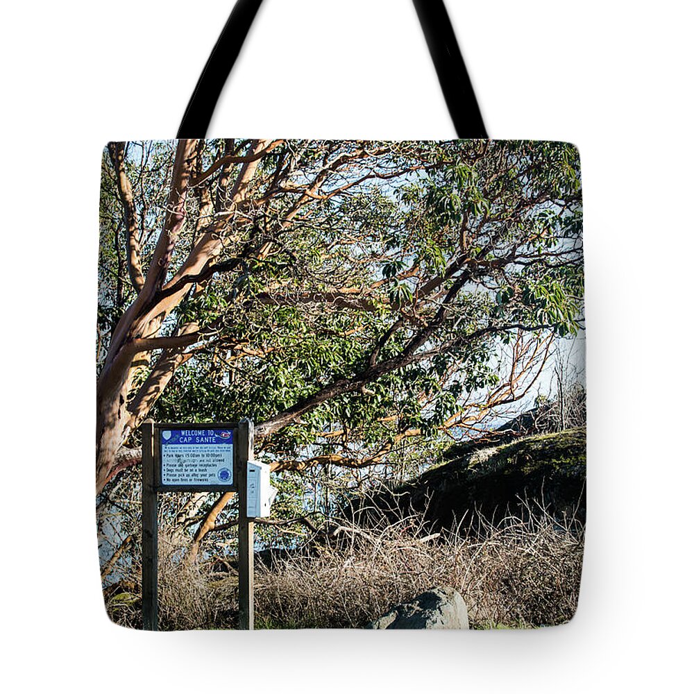 Welcome To Cap Sante Tote Bag featuring the photograph Welcome to Cap Sante by Tom Cochran