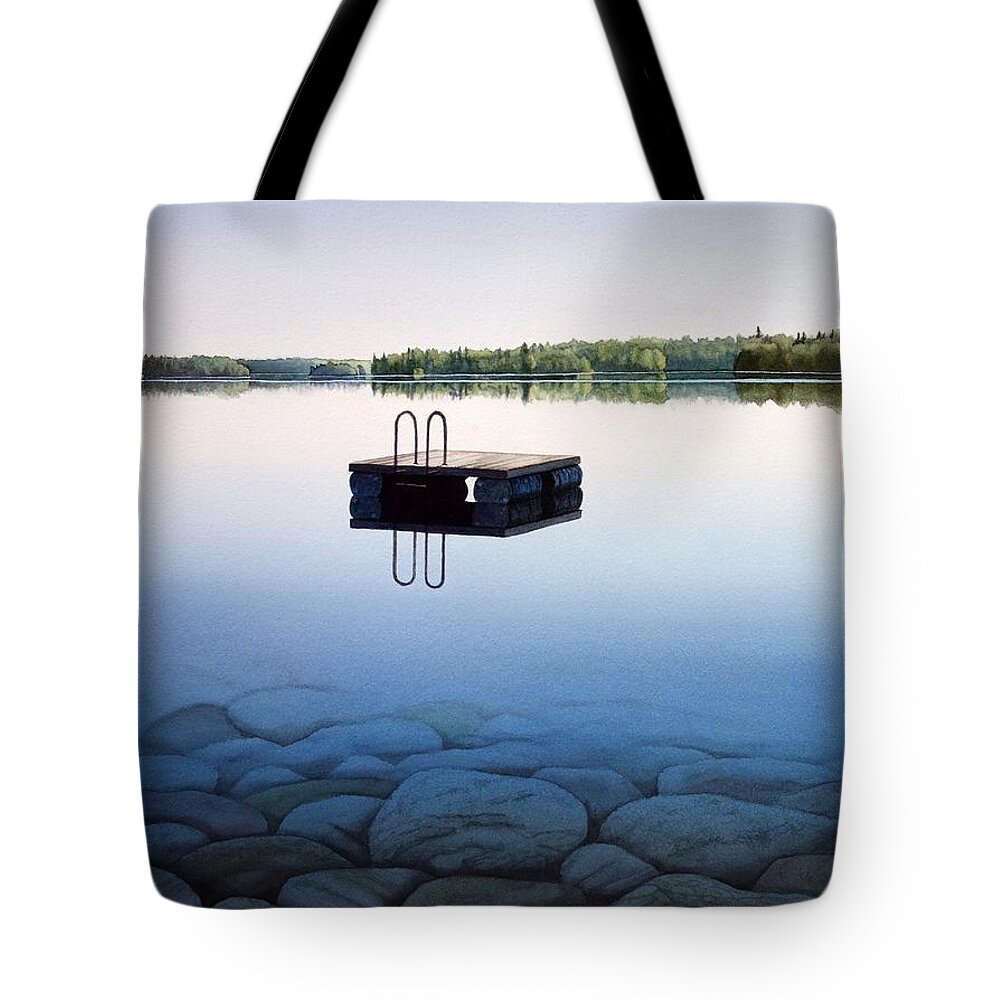 Summer Tote Bag featuring the painting Welcome to the Lake by Karen Richardson